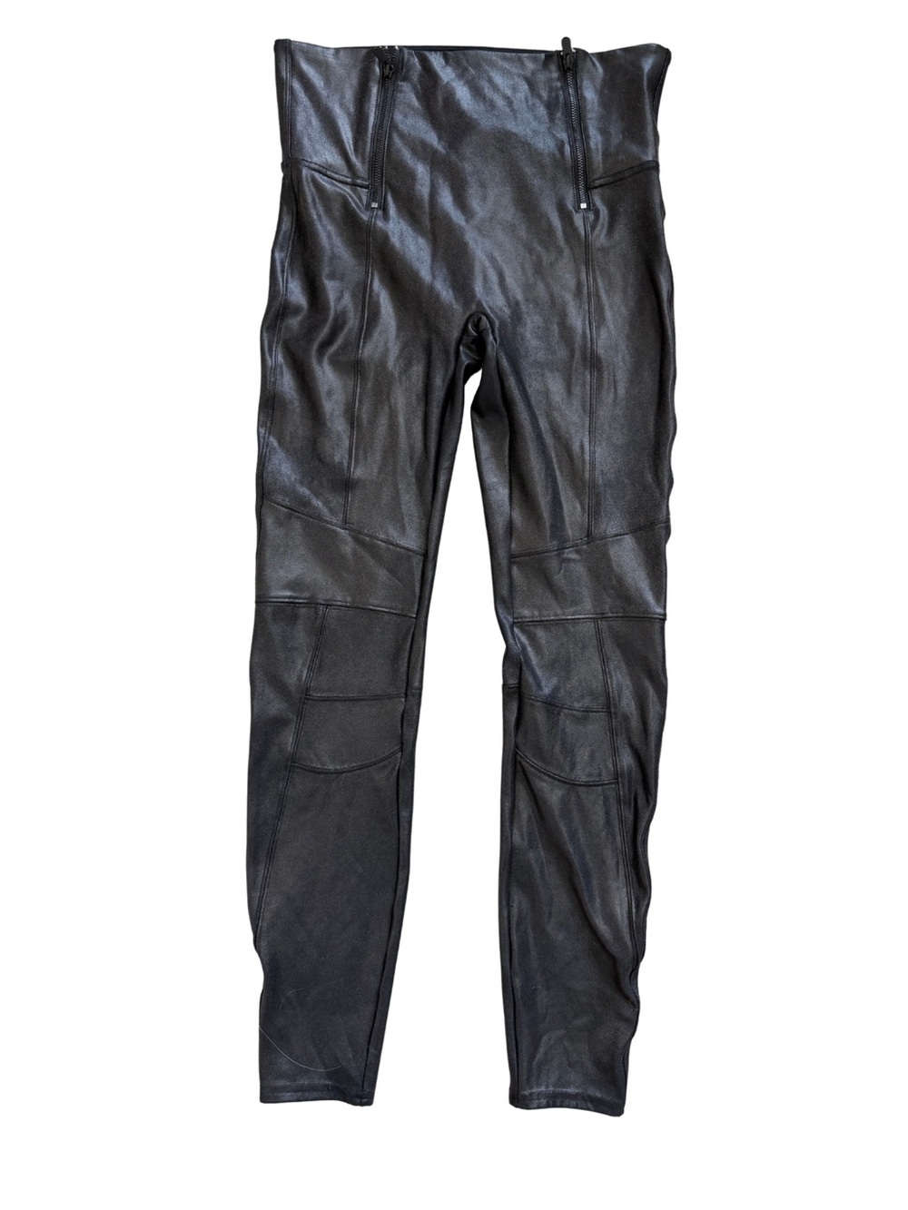 Spanx Women's Faux Leather Leggings Pants, Size Large, Black